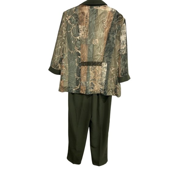 R&M Richards Womens 3 Piece Outfit Size 8 Jacket Sleeveless Top Pants - Picture 2 of 16